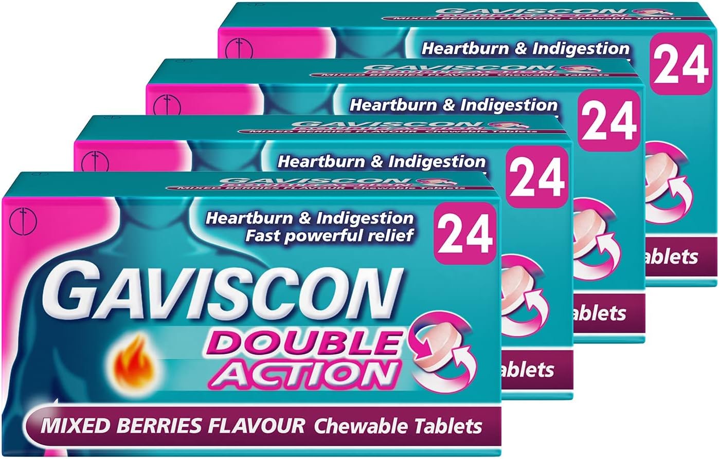 Gaviscon Double Action Tabs Heartburn Indigestion Mixed Berry 24S