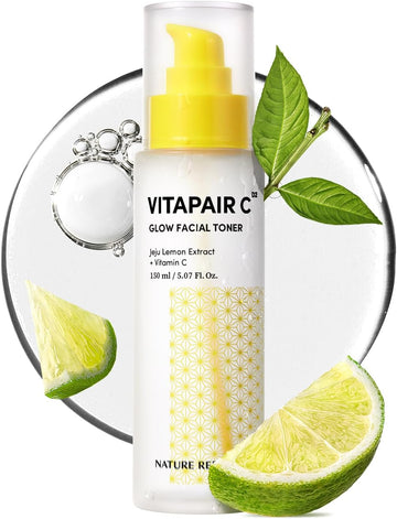 Nature Republic Vitapair C Glow Facial Toner, Niacinamide,Centella Asiatica Extract, Panthenol, Citrus Lemon Fruit Extract, Vitamin C Toner,Valentines Day Gifts,Korean Skin Care, 150Ml / 5.07 Fl Oz