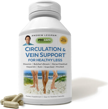 Andrew Lessman Circulation & Vein Support For Healthy Legs 360 Capsules - High Bioactivity Diosmin, Butcher'S Broom, Visibly Reduces Swelling & Discomfort In Feet, Ankles, Calves, Legs