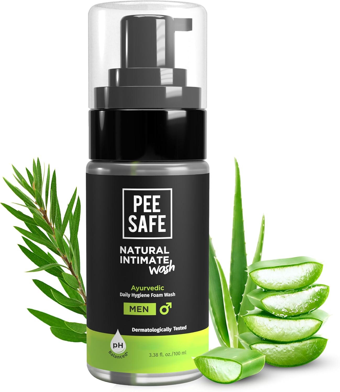 Peesafe Natural Intimate Wash For Men With Refill Pack | 13.52 Fl.Oz | Ball Wash For Men | Genital Wash | Daily Hygiene Wash, With Tea Tree Essential Oil And Ayurvedic Extracts | Super Value Pack