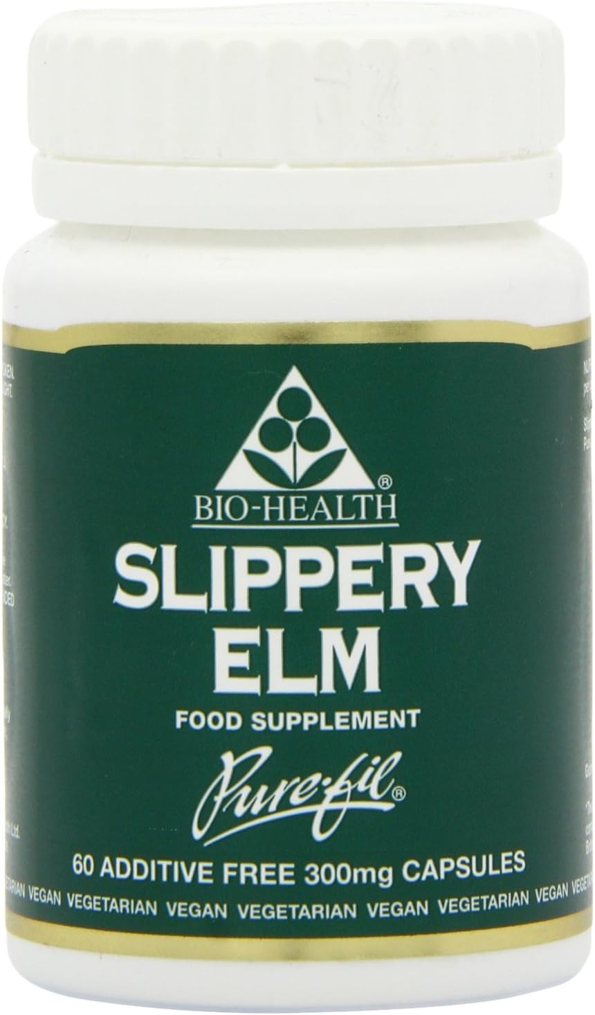 Bio-Health 300Mg Slippery Elm Powdered Bark - Pack Of 60 Capsules