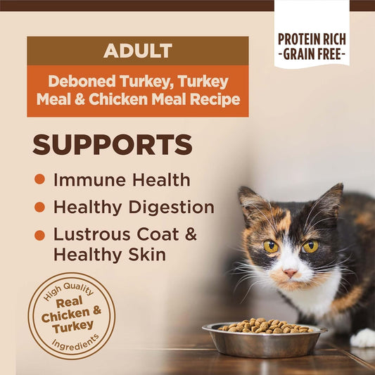 Wellness Core High Protein Grain-Free Adult Dry Cat Food, Original Formula Turkey, Turkey Meal & Chicken Recipe, 11 Pound Bag