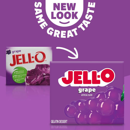 Jell-O Grape Gelatin Dessert Mix (3 Oz Box)