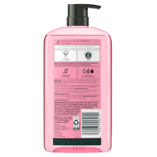 Herbal Essences Rose Hips Shampoo - Smooth, Shiny Hair With Vitamin E & Jojoba, Safe For Color Treated Hair, Floral Scent, Cruelty-Free, Dermatologist-Tested, 29.2 Fl Oz