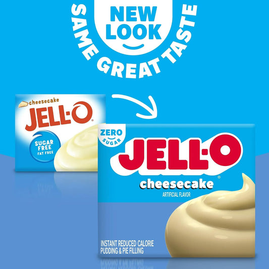 Jell-O Zero Sugar Cheesecake Instant Pudding & Pie Filling Mix 1 Oz Box (Pack Of 3) With By The Cup Mood Spoons