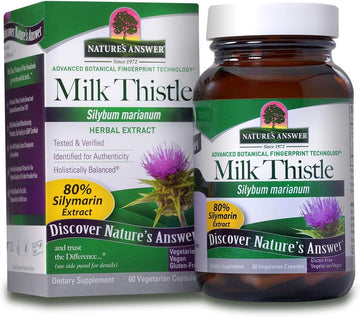 Nature'S Answer Milk Thistle Capsules 60 Count - 80% Silymarin Seed Extract