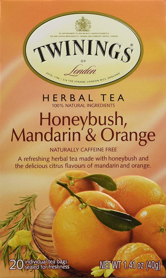 Twinings Of London Honeybush, Mandarin & Orange Tea Bags, 20 Ct, 1 Box, 1.41 Oz (40G)