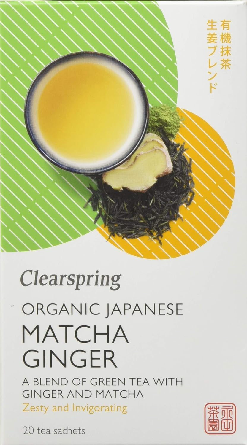 Clearspring Organic Japanese Matcha Ginger, Green Teabags, Pack Of 4, 0.316 Kg