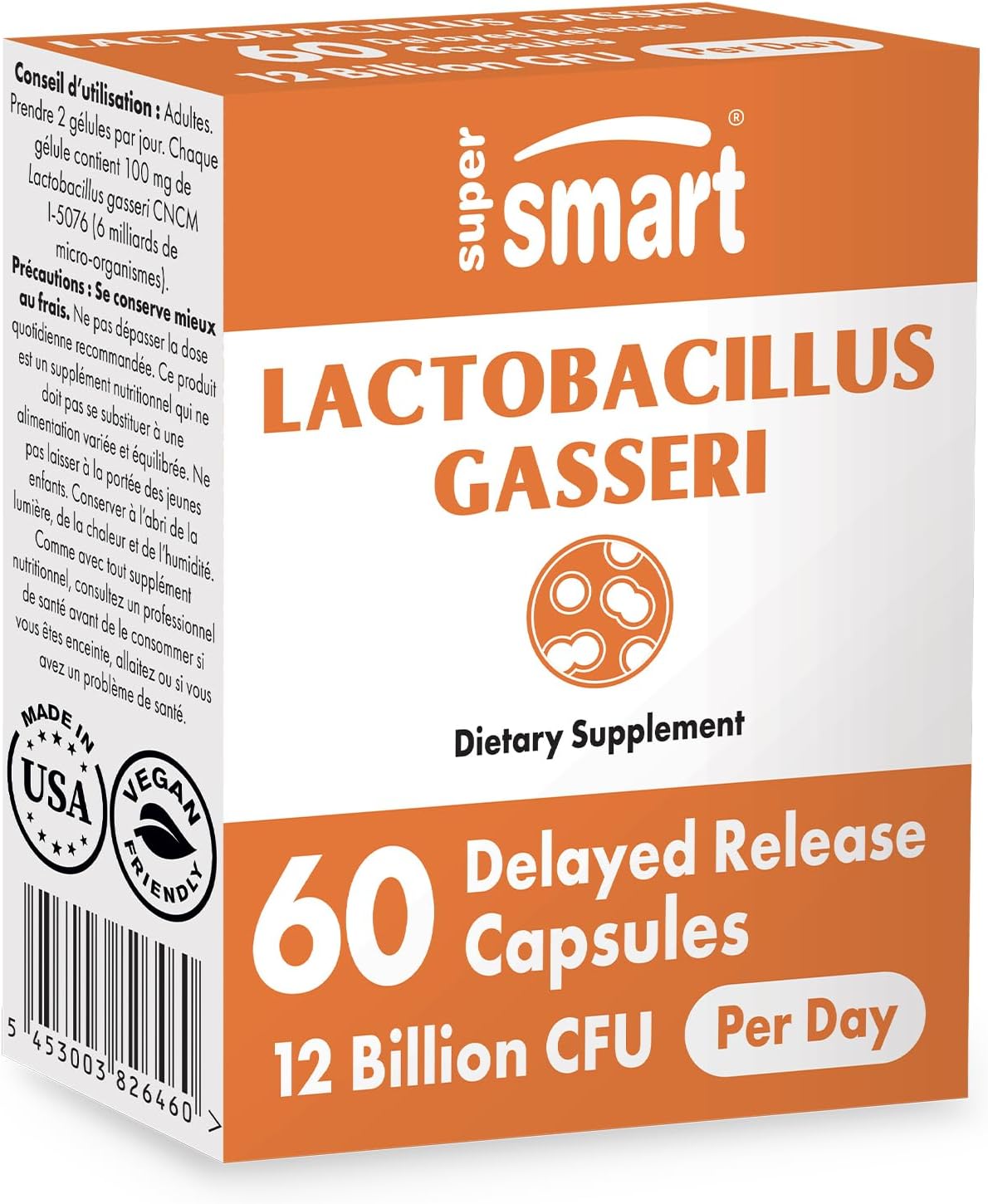Supersmart - Lactobacillus Gasseri 12 Billion Cfu Per Day - Probiotic Supplement | Non-Gmo & Gluten Free - 60 Dr Capsules (Delayed Release)