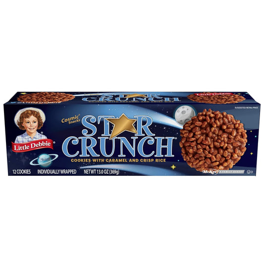 Little Debbie Star Crunch Cosmic Cookies, 96 Individually Wrapped Cookies (8 boxes)