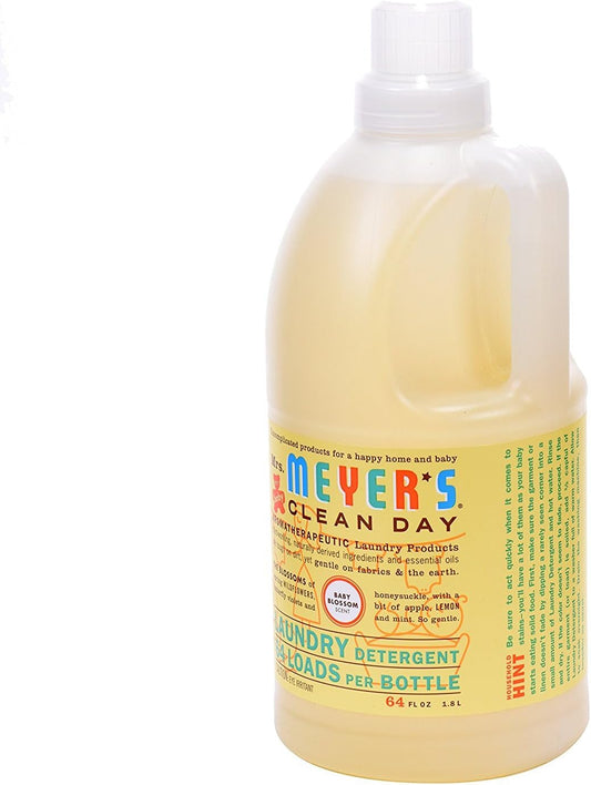 Mrs. Meyer'S Clean Day Baby Laundry Detergent Liquid, Infused With Essential Oils, Baby Blossom, 64Oz (64 Loads)