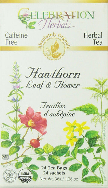 Celebration Herbals Teabags Herbal Tea Hawthorne Leaf And Flower Organic - 24 Herbal Tea Bags