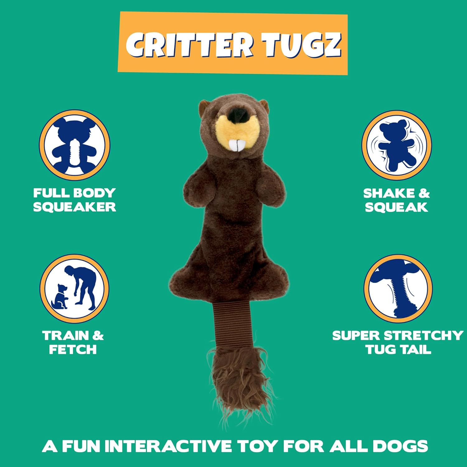 Pet Supplies : Pet Factory Shake & Squeak Critter Tugz Plush Dog Toy, Randomly Selected - Rabbit OR Beaver, One Size : Amazon.com