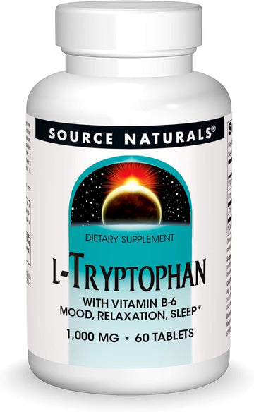 Source Naturals L-Tryptophan With Vitamin B-6 1000 Mg Support Mood, Relaxation And Sleep - 60 Tablets