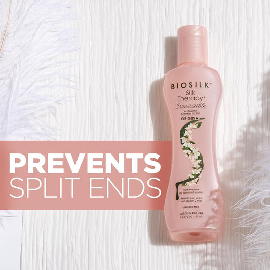 Biosilk Irresistible Collection Silk Therapy Leave-In Treatment, For All Hair Types, Jasmine & Honey Scent, Sulfate, Paraben, & Cruelty-Free, 2.26 Oz