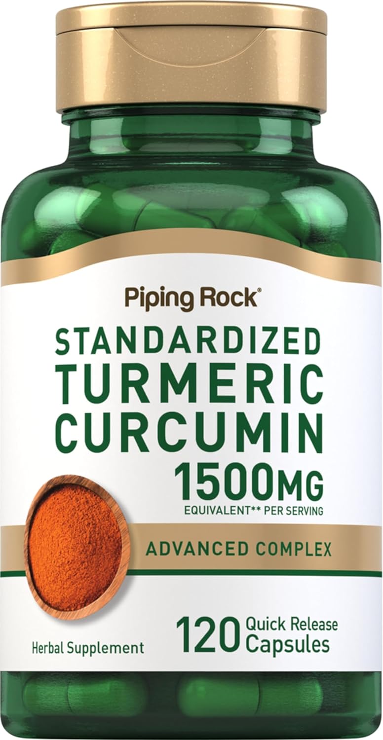 Piping Rock Turmeric Curcumin Complex 1500mg | 120 Capsules | with Black Pepper Extract and Tart Cherry | Advanced Formula Supplement | Non-GMO, Gluten Free