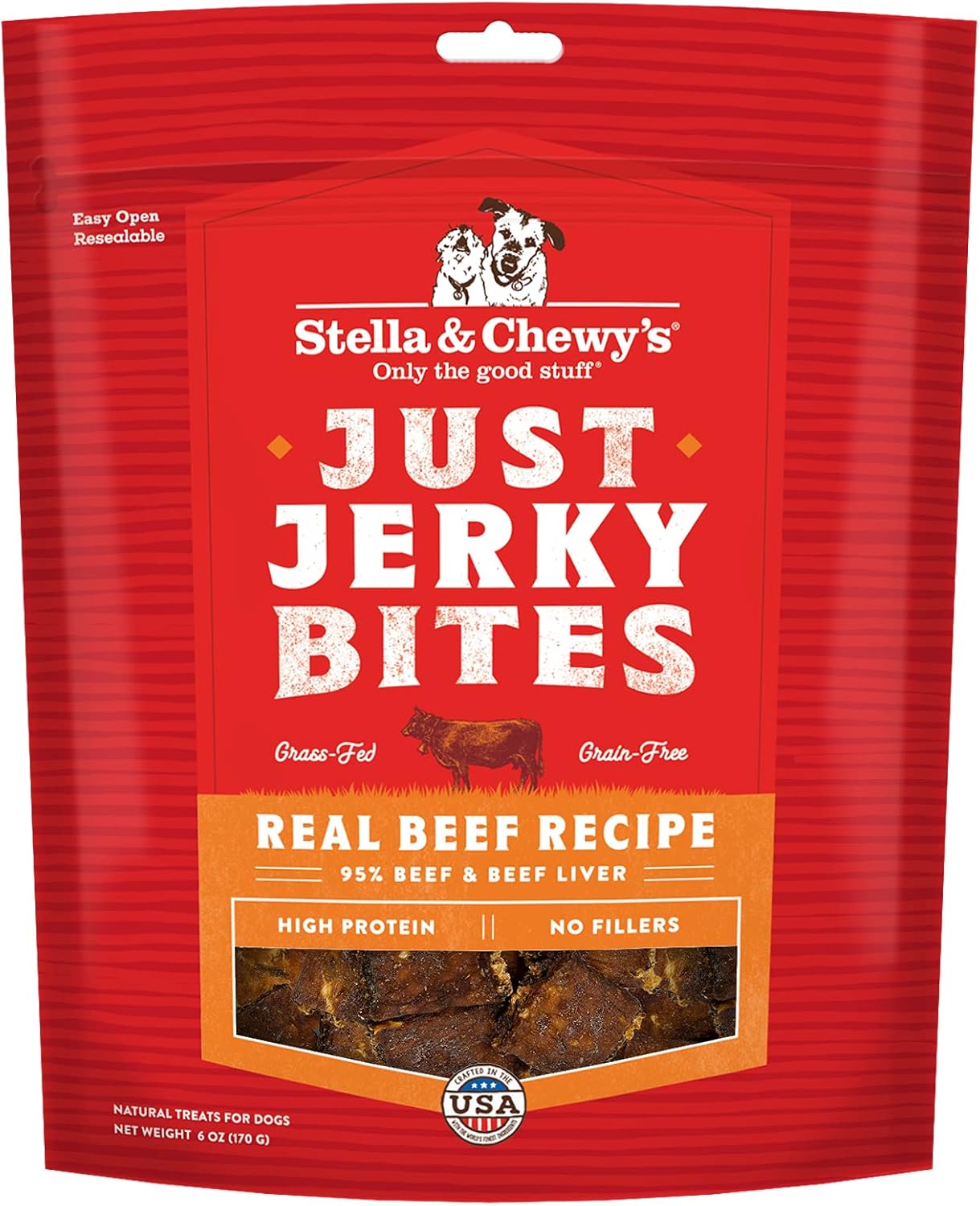 Stella & Chewy'S Just Jerky Bites Real Beef Recipe Dog Treats, 6 Oz. Bag