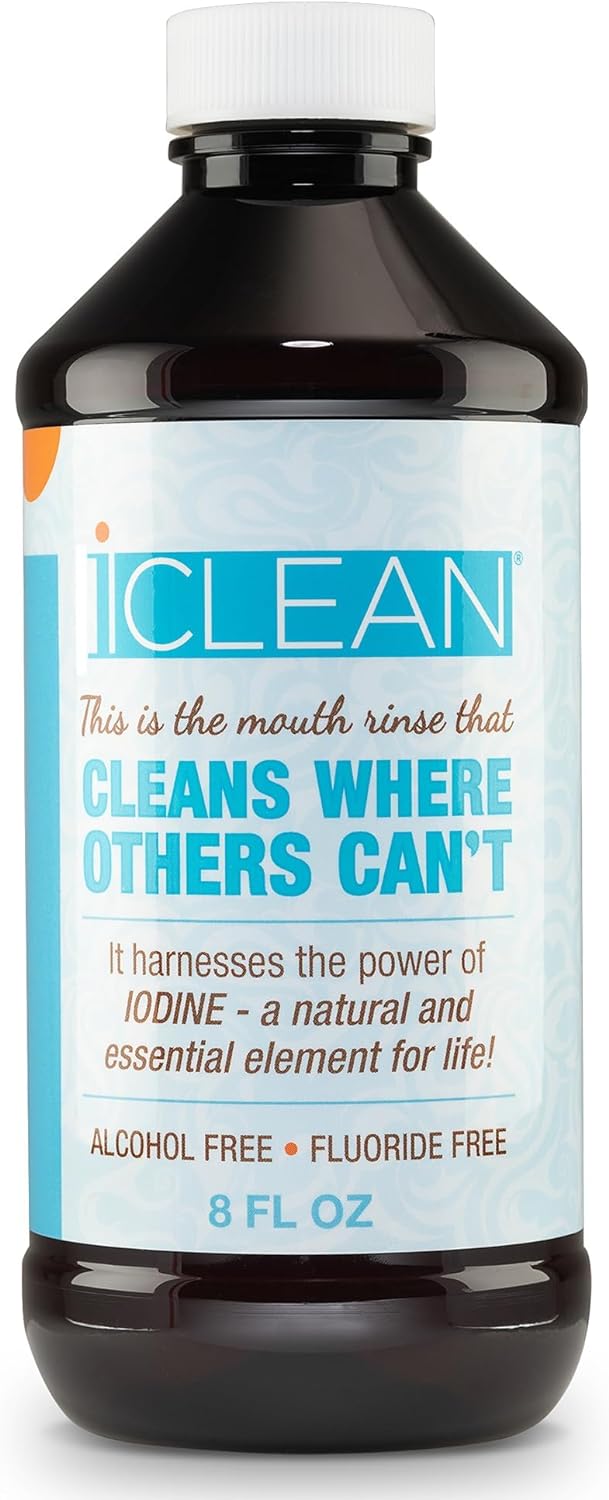 Iclean Mouthwash - Fluoride & Alcohol-Free Rinse | Harness The Power Of Iodine | Molecular Iodine Mouth Rinse For Clean Oral Care | Gargle For Bad Breath & Oral Wellness | Cleans Where Others Can'T