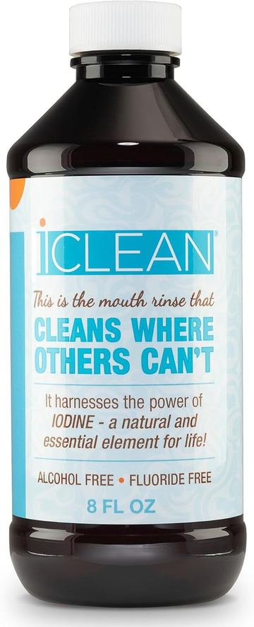 Iclean Mouthwash - Fluoride & Alcohol-Free Rinse | Harness The Power Of Iodine | Molecular Iodine Mouth Rinse For Clean Oral Care | Gargle For Bad Breath & Oral Wellness | Cleans Where Others Can'T