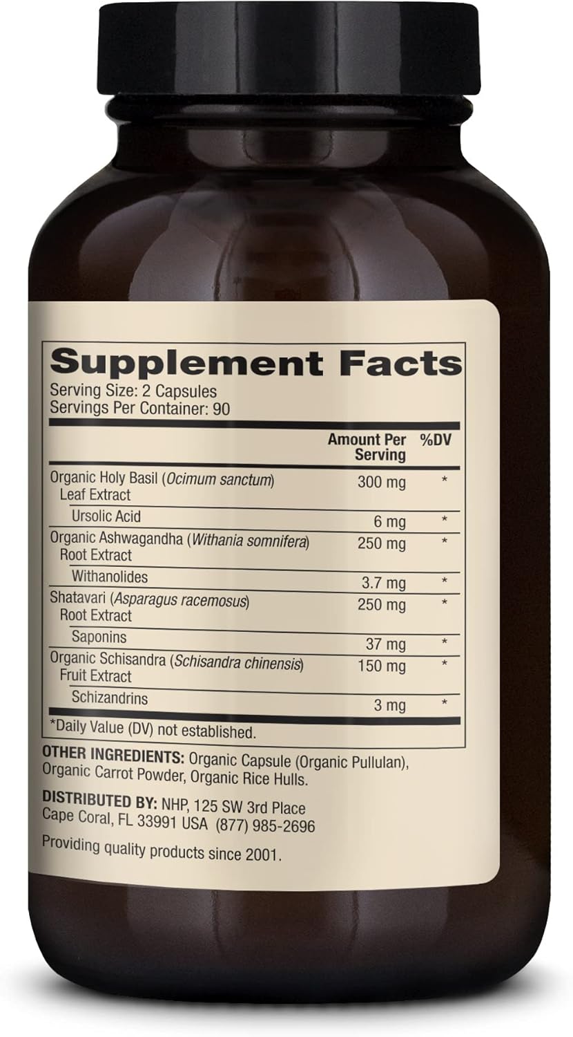 Dr. Mercola Herbal Adrenal Support Dietary Supplement, 90 Servings (180 Capsules), Mood & Stress Management, Non GMO, Soy Free, Gluten Free