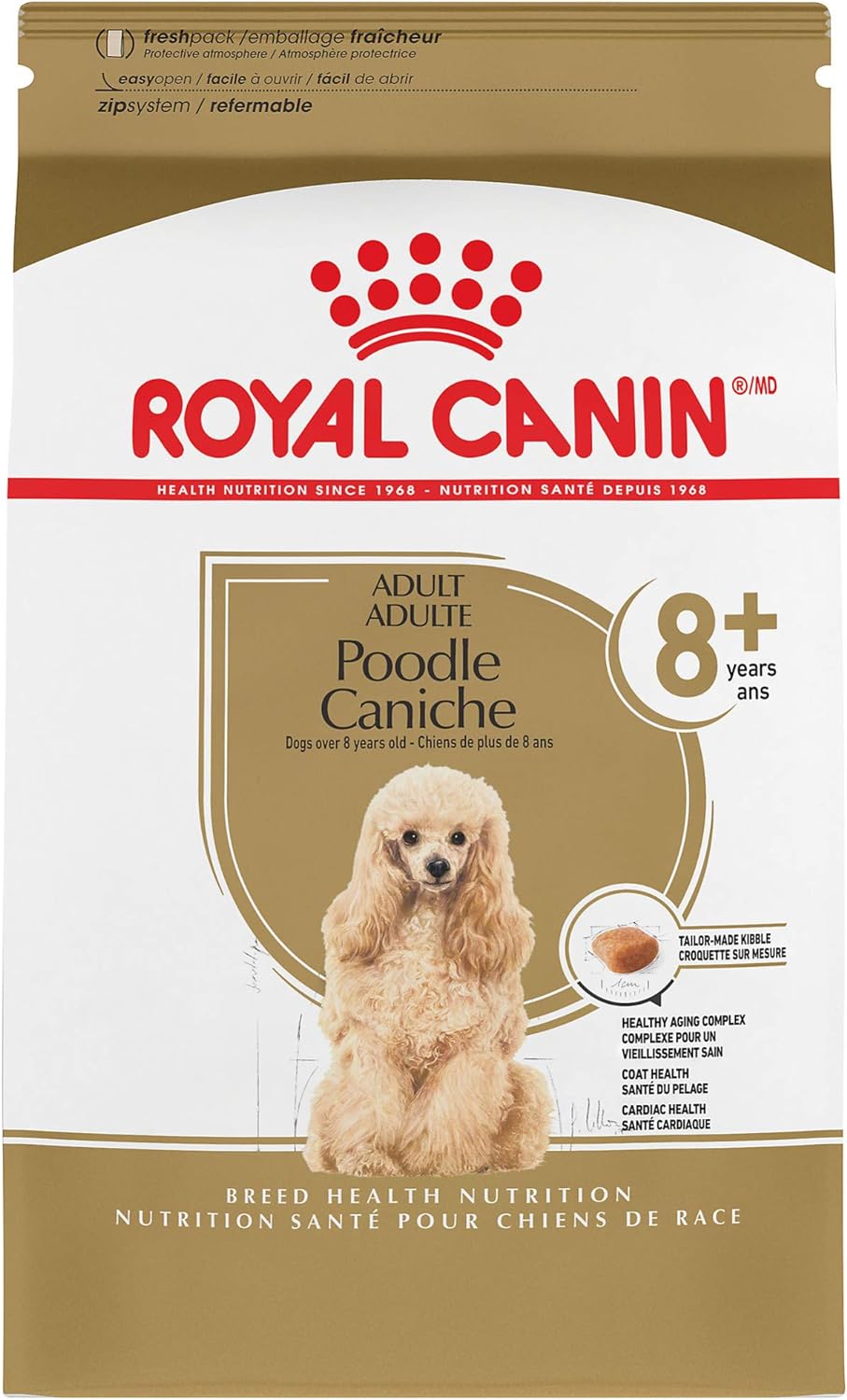 Royal Canin Breed Health Nutrition Poodle 8+ Adult Dry Dog Food, 3 lb bag