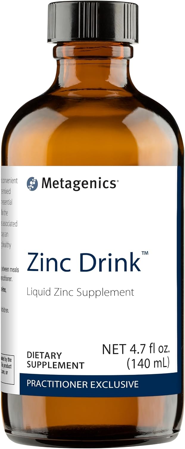 Metagenics Zinc Drink - Liquid Zinc Supplement - Trace Mineral - Immune System & Enzymes Support* - With Zinc Sulfate - Non-Gmo, Gluten-Free, Vegetarian - 4.7 Fl Oz