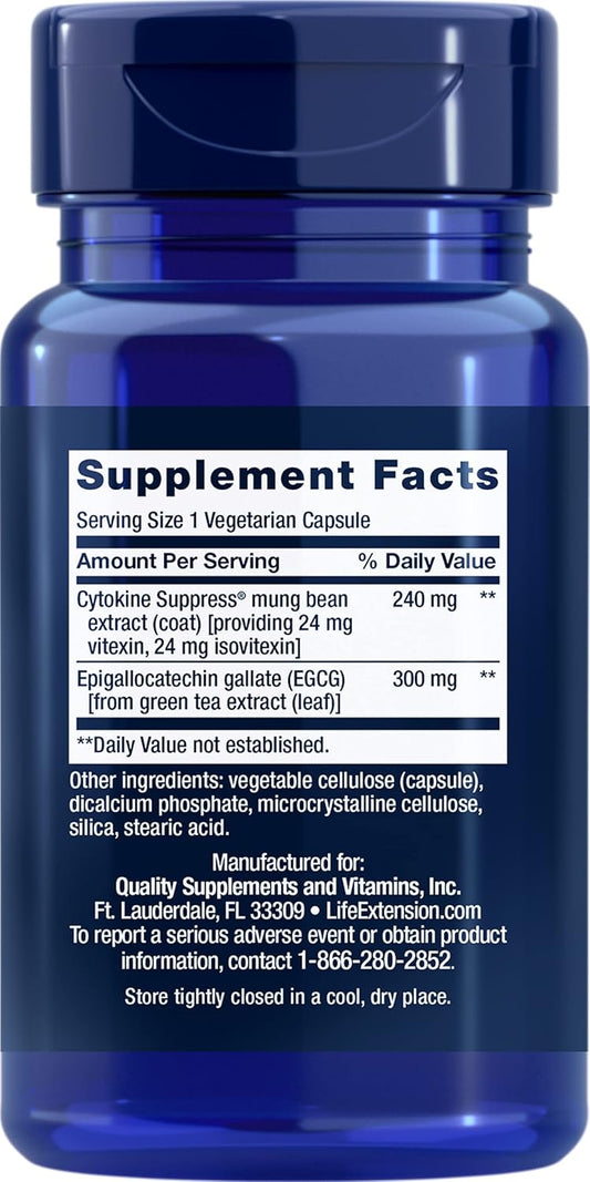 Life Extension Cytokine Suppress with EGCG, 30 Count (Pack of 2)