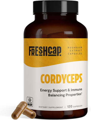 Freshcap Cordyceps Mushroom Supplements - For Energy & Endurance (120 Capsules)
