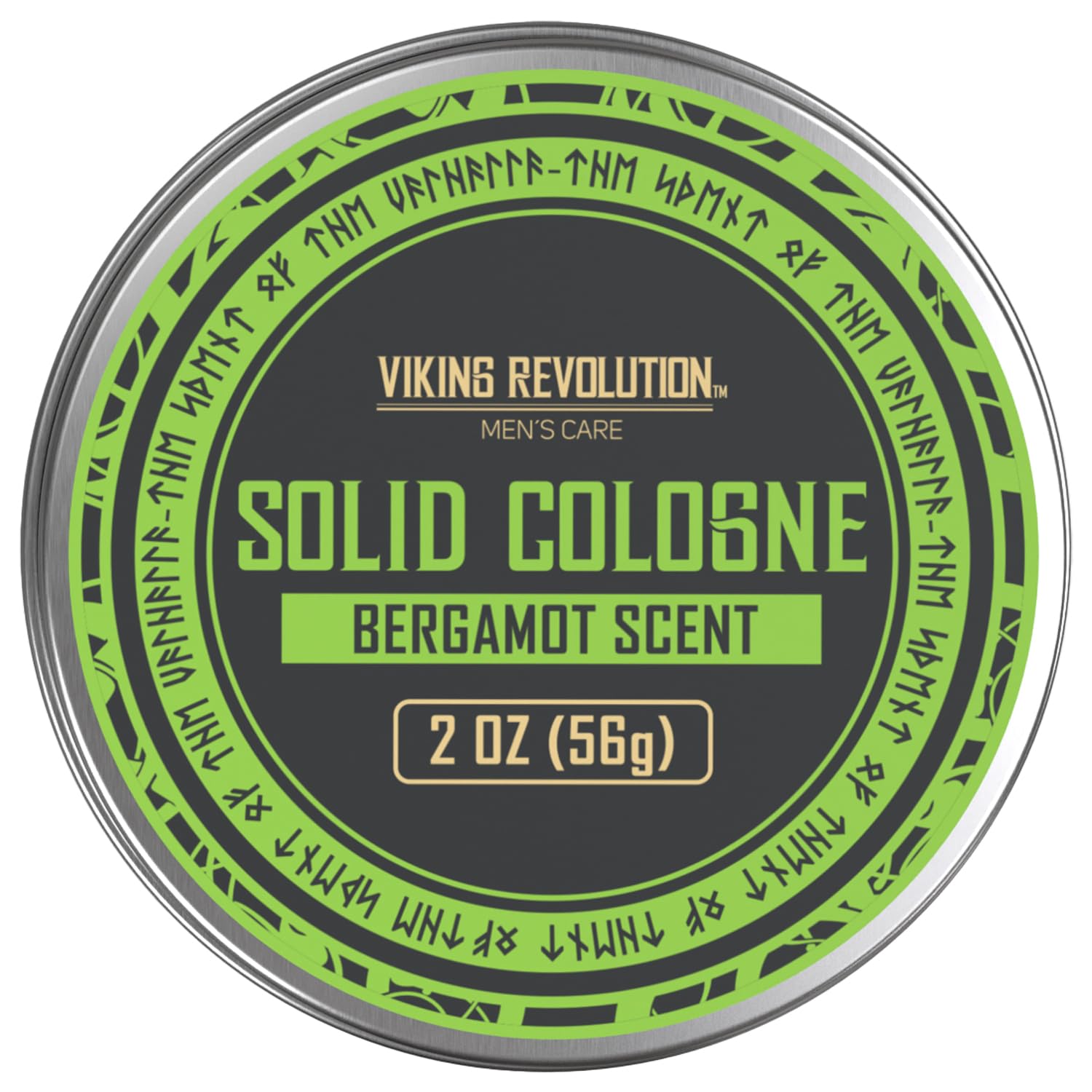 Viking Revolution Bergamot Mens Solid Cologne Men 2 Oz - Men Solid Perfume Cologne For Men - Balm Cologne For Mens Cologne Balm Travel Cologne Wax (1 Pack, Bergamot)