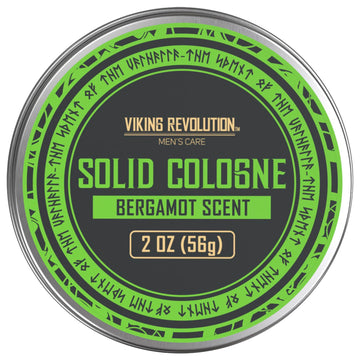 Viking Revolution Bergamot Mens Solid Cologne Men 2 Oz - Men Solid Perfume Cologne For Men - Balm Cologne For Mens Cologne Balm Travel Cologne Wax (1 Pack, Bergamot)