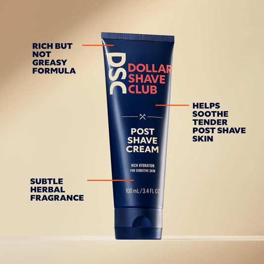 Dollar Shave Club | Post Shave Cream 2 Ct. | A Calming And Soothing Post Shave Balm For Men, Rich Hydration For Sensitive Skin, Fast-Absorbing, Non-Greasy Aftershave Lotion, Aftershave Cream