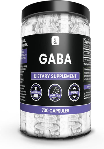 Pure Original Ingredients Gaba (730 Capsules) No Magnesium Or Rice Fillers, Always Pure, Lab Verified