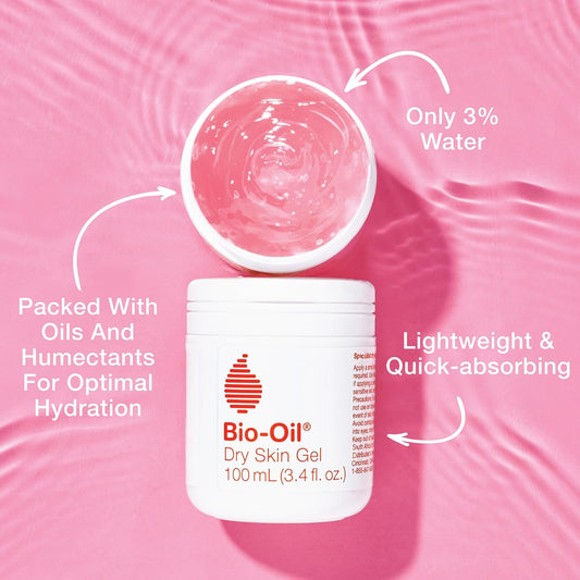 Bio-Oil Dry Skin Gel, Face And Body Moisturizer, Fast Absorbing Hydration, With Soothing Emollients And Vitamin B3, Non-Comedogenic, 6.7 Oz