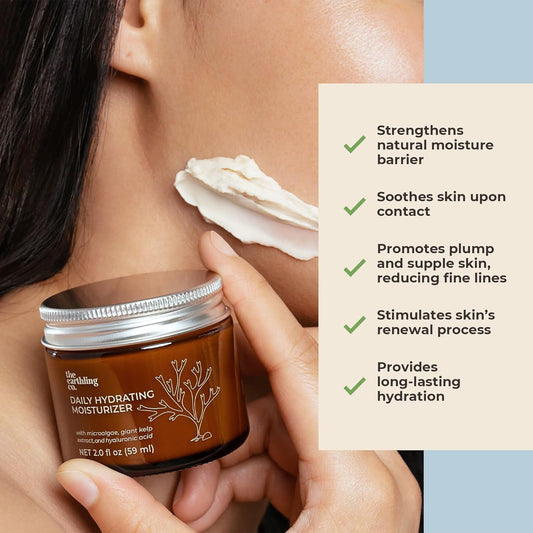 Daily Hydrating Moisturizer - Natural, Moisturizing Face Cream for AM & PM - Non-comedogenic and Fragrance-free with Hyaluronic Acid for Sensitive, Dry, and Oily Skin (2.0 fl oz)