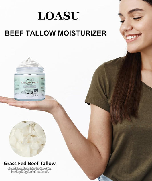 Beef Tallow For Skin, Grass Fed Beef Tallow For Face, Beef Tallow Moisturizer For Face And Body - Organic Beef Tallow To Nourish The Skin, 4 Fl. Oz
