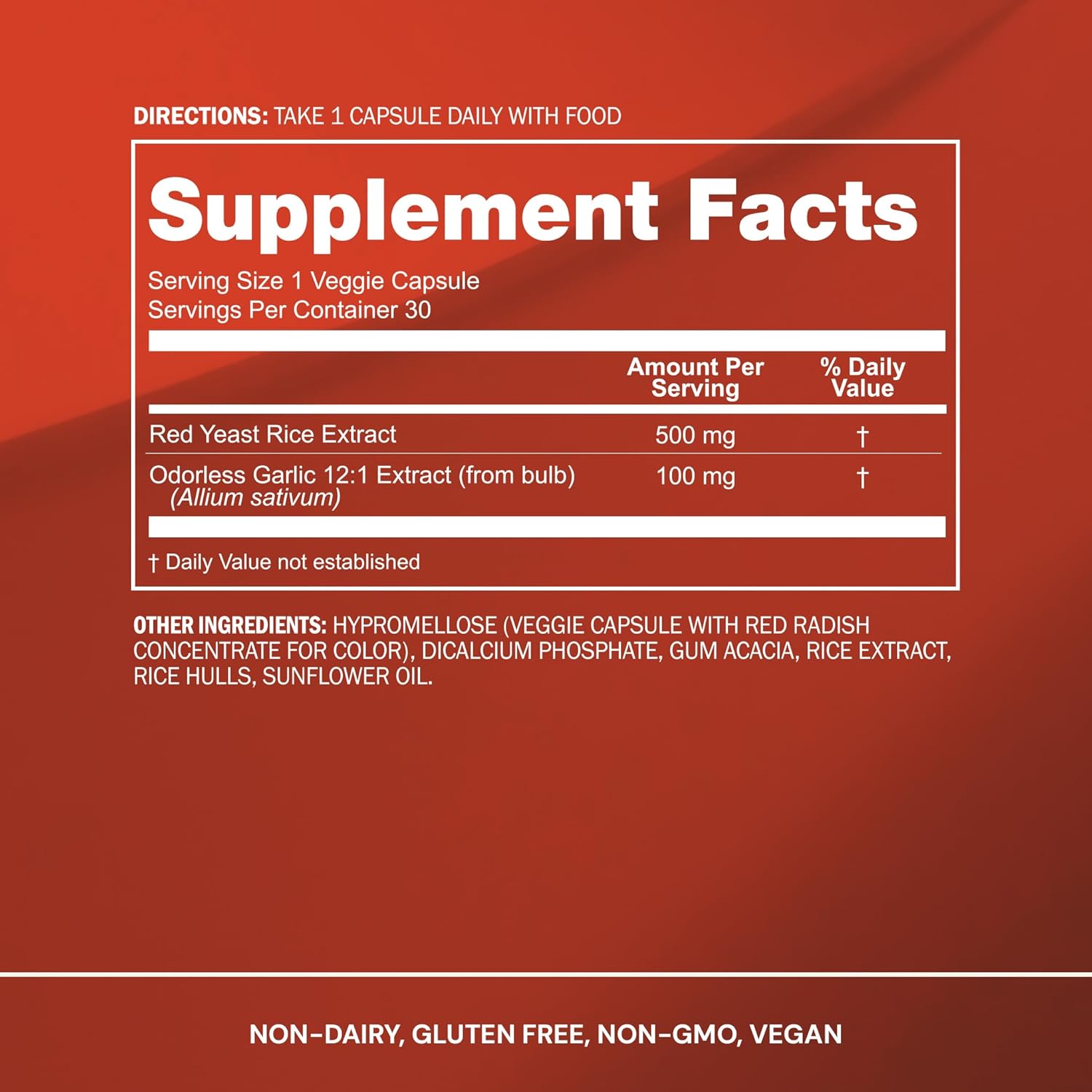 Blueprint Bryan Johnson Red Yeast Rice And Odor Free Garlic Supplement - Herbal Dietary Supplement For Women And Men - Vegan - (30 Servings) : Health & Household