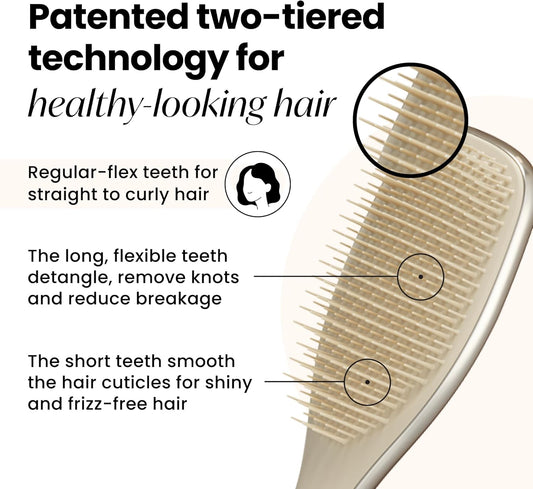 Tangle Teezer Ultimate Detangler Hairbrush, For Wet And Dry Hair, Detangling Brush For All Hair Types, Two-Tiered Teeth Reduce Breakage And Eliminate Knots, Afterparty Pink, Chrome Finish