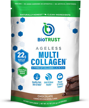 Biotrust Collagen Powder With Turmeric – 5 Types (I, Ii, Iii, V, X) – Turmeric Collagen Powder For Women & Men – Hydrolyzed Protein – Grass Fed Beef, Fish, Chicken, Eggshell Membrane (Golden Milk)