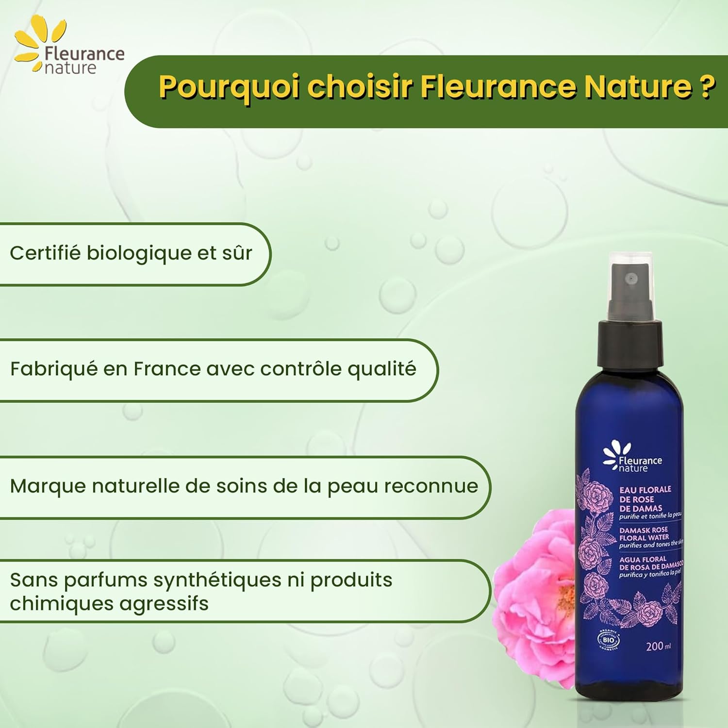 Organic Damask Rose Floral Water 200 Ml