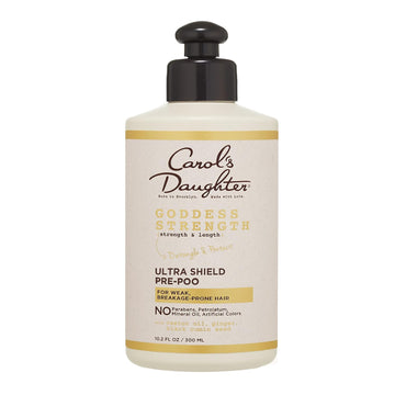 Carol'S Daughter Goddess Strength Ultra Shield Pre Poo Hair Treatment For Wavy, Coily And Curly Hair, Protective Hair Detangler With Castor Oil For Weak Hair, 10.2 Fl Oz