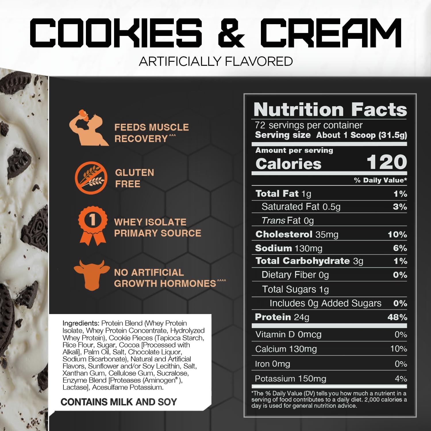 Rival Whey - Cookies and Cream 5lbs : Health & Household