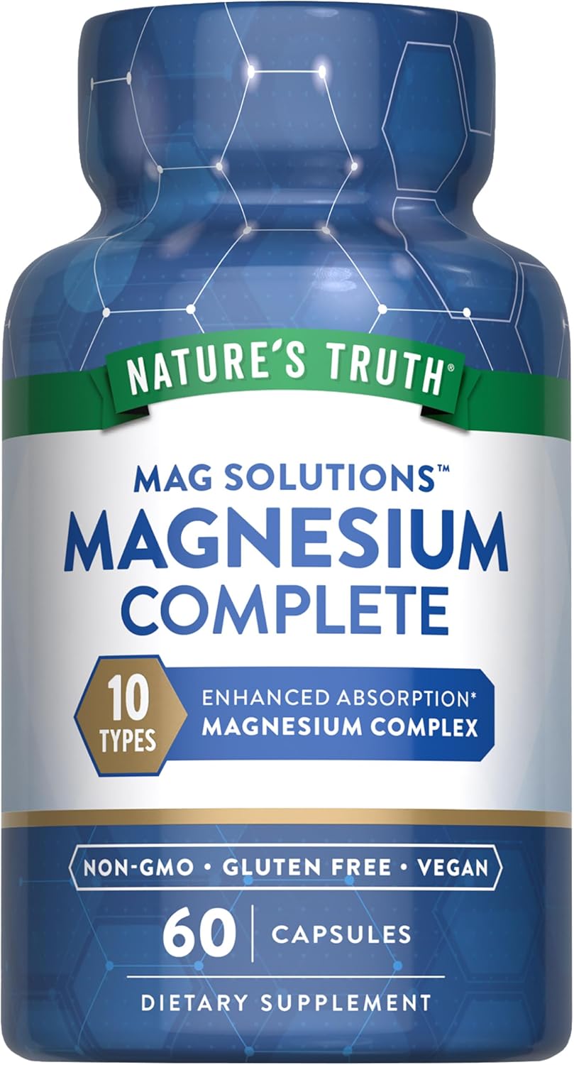 Nature'S Truth Magnesium Complex Capsules 10 Forms | 300Mg | 60 Count | Glycinate, Citrate, Plus More | Vegan, Non-Gmo & Gluten Free Supplement