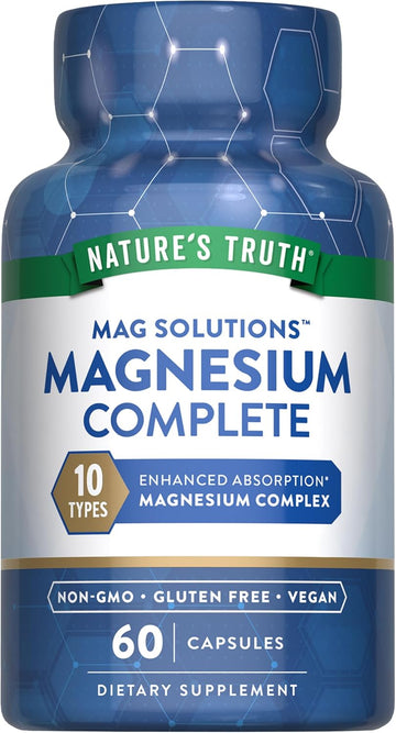 Nature'S Truth Magnesium Complex Capsules 10 Forms | 300Mg | 60 Count | Glycinate, Citrate, Plus More | Vegan, Non-Gmo & Gluten Free Supplement