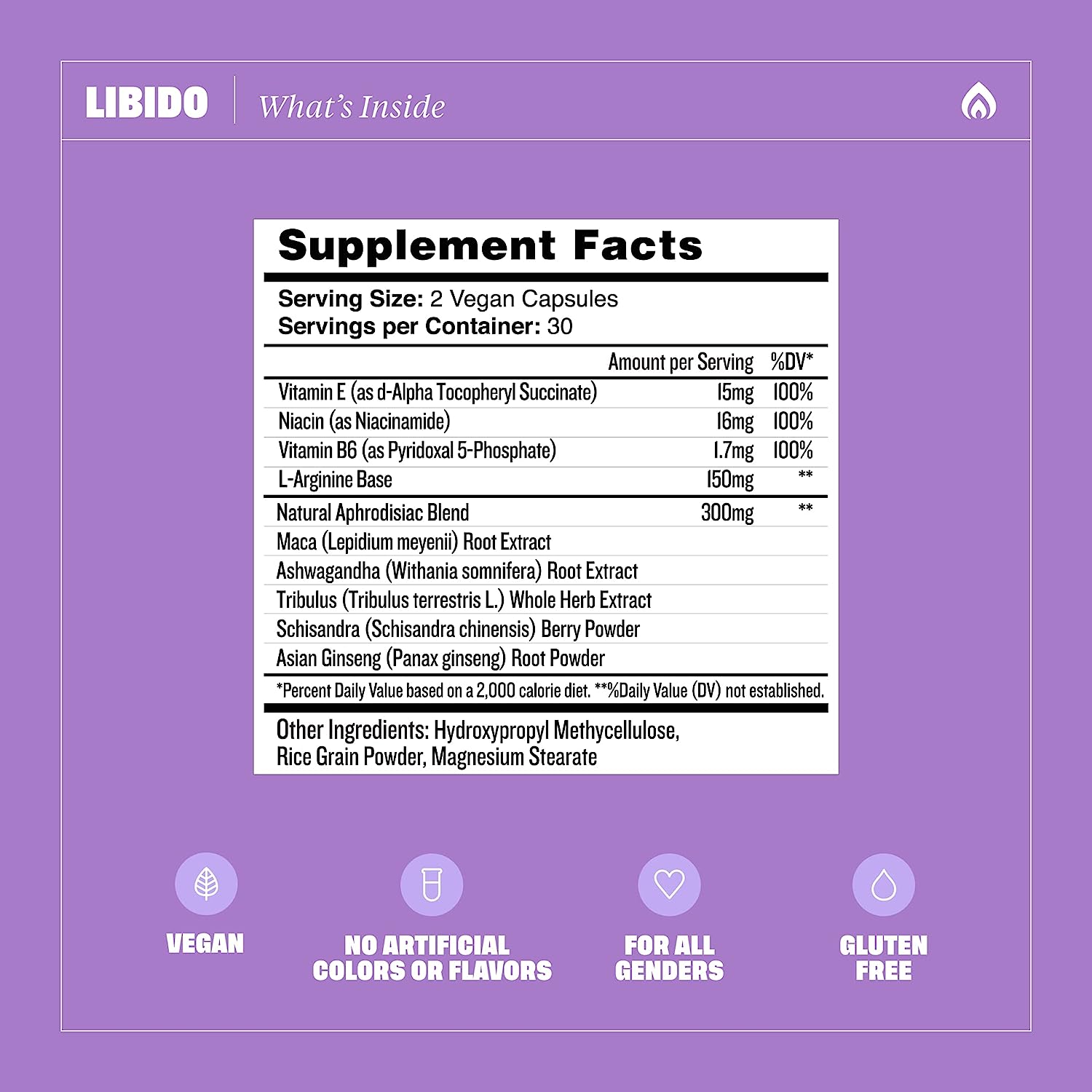 Health By Habit Libido Blend (60 Capsules) - Natural Aphrodisiac Blend with Maca, Ashwagandha, Vegan, Non-GMO, Sugar-Free (1 Pack) : Health & Household