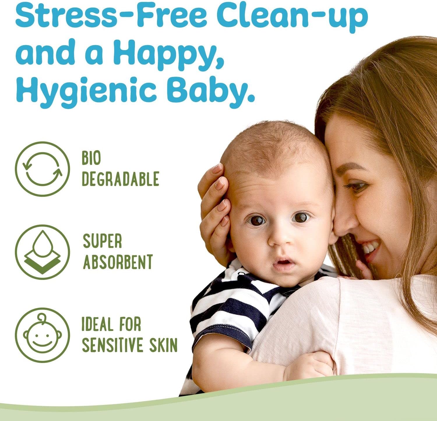 Peekapoo - Disposable Cotton Wash Cloths (50 Pack), Biodegradable, Soft, Thick, Baby Burp Cloths, Unscented, Hypoallergenic Burping Cloth, Sensitive Skin