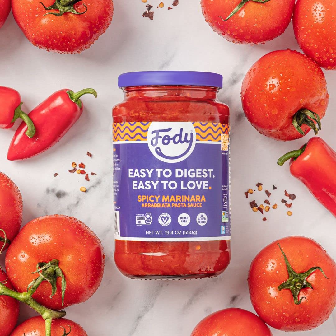 Fody Foods Spicy Marinara Pasta Sauce, 19.4 Oz, Garlic And Onion Free, Low Fodmap Certified, Gut & Ibs Friendly, Vegan, Non-Gmo, Gluten Free, Kosher : Grocery & Gourmet Food