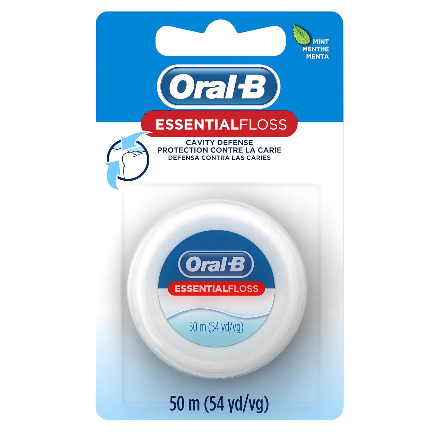 Oral-B Dental Floss, Essential Floss, Mint, Waxed, 54 Yd (Pack Of 24)