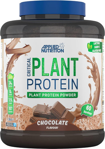 Applied Nutrition Plant Protein Powder – Critical Plant Vegan Protein Shake With Soya, Pea, Brown Rice Proteins & Essential Amino Acids - Dairy-Free Gym Supplement (1.8Kg - 60 Servings) (Vanilla)