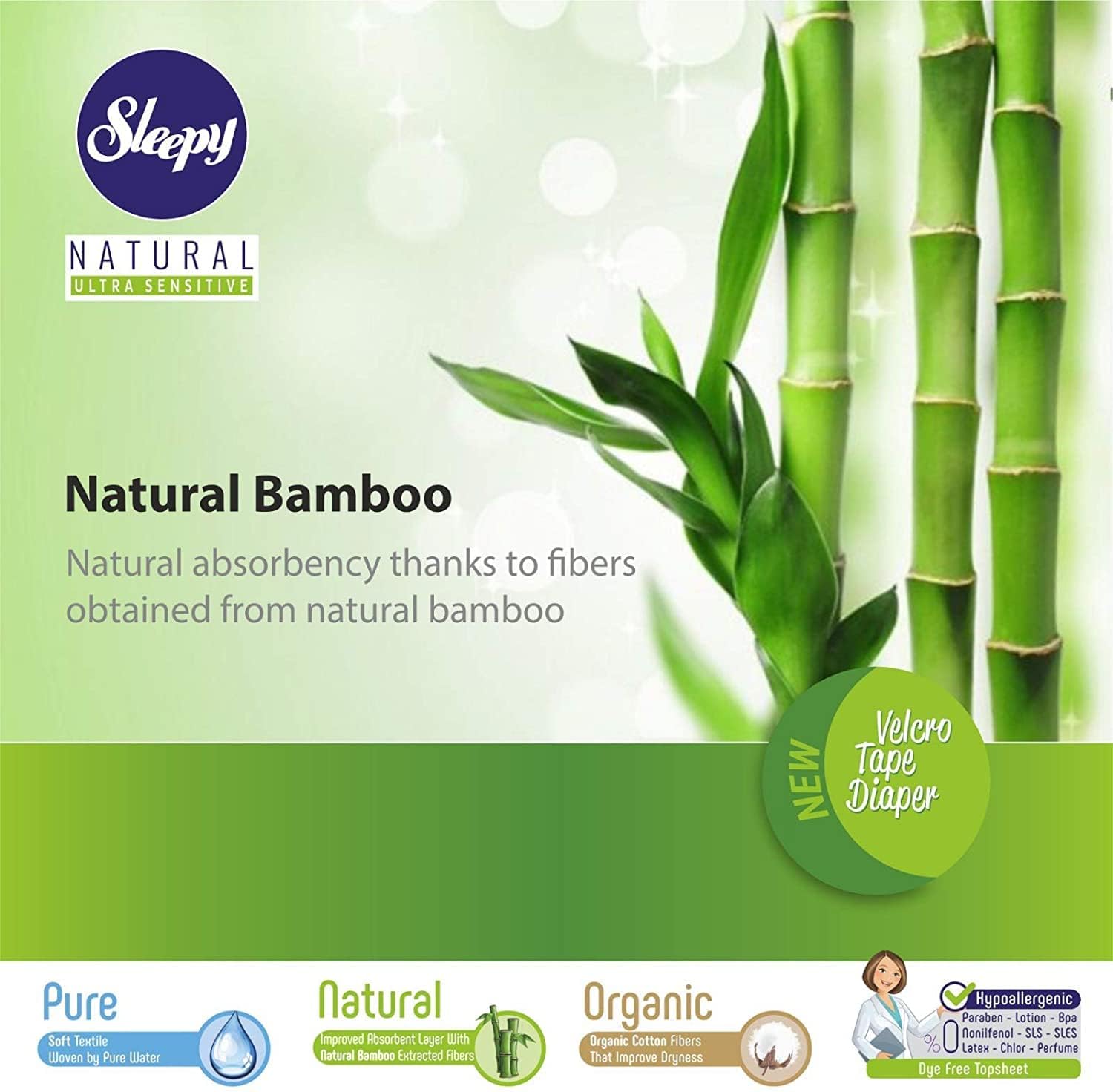 Soho Snuggler Diaper, Size 2, 42 Count, Made From Organic Cotton And Bamboo Extract, Ultimate Comfort And Dryness