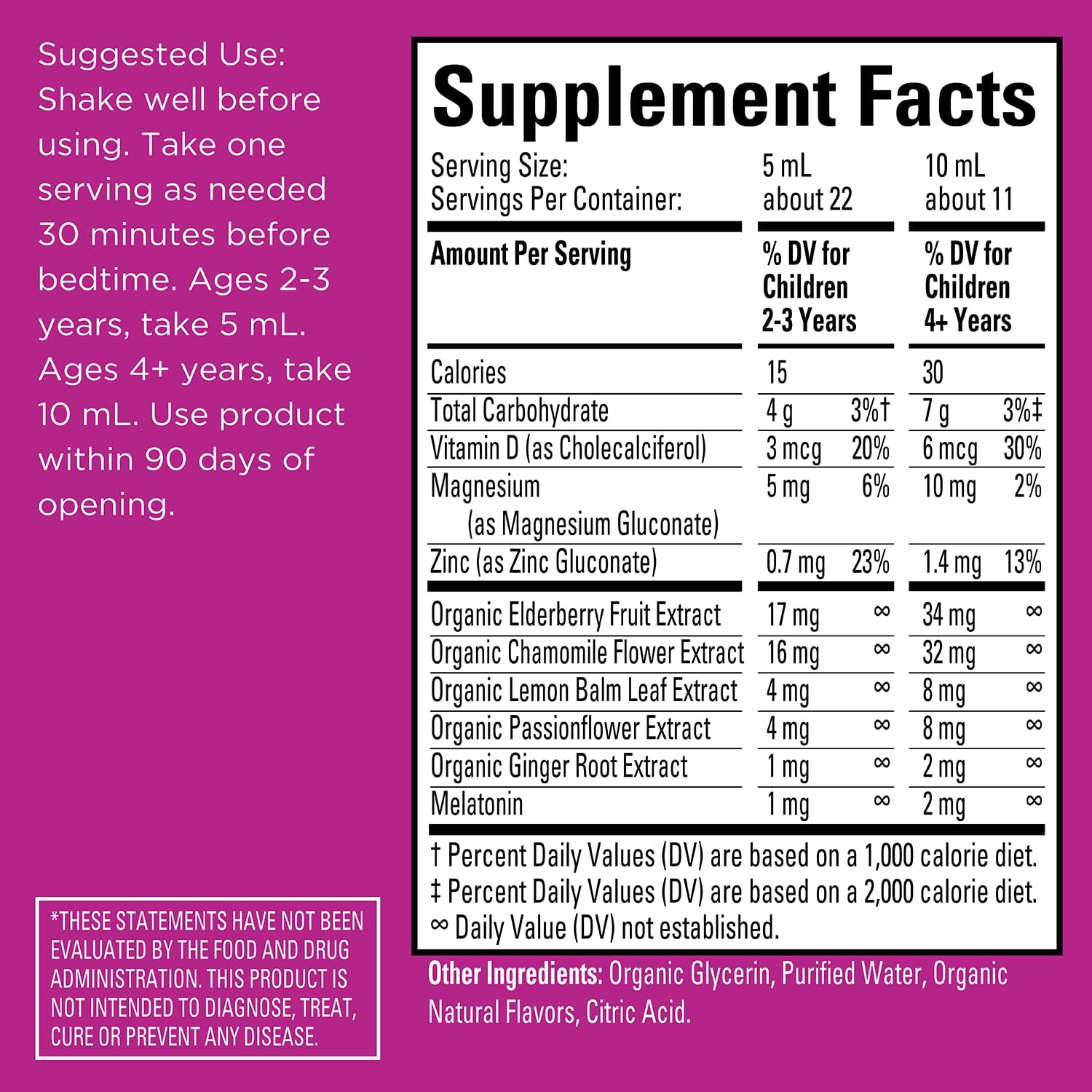 Hyland's Kids Sleep Calm + Immunity with Melatonin, Promotes Sleep & Supports Immune Health, Ages 2+, Grape Flavor, 4 Fl. Oz. : Everything Else